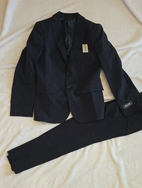 Reaction Kenneth Cole Boys 2 Piece Suit Set- NAVY BLUE